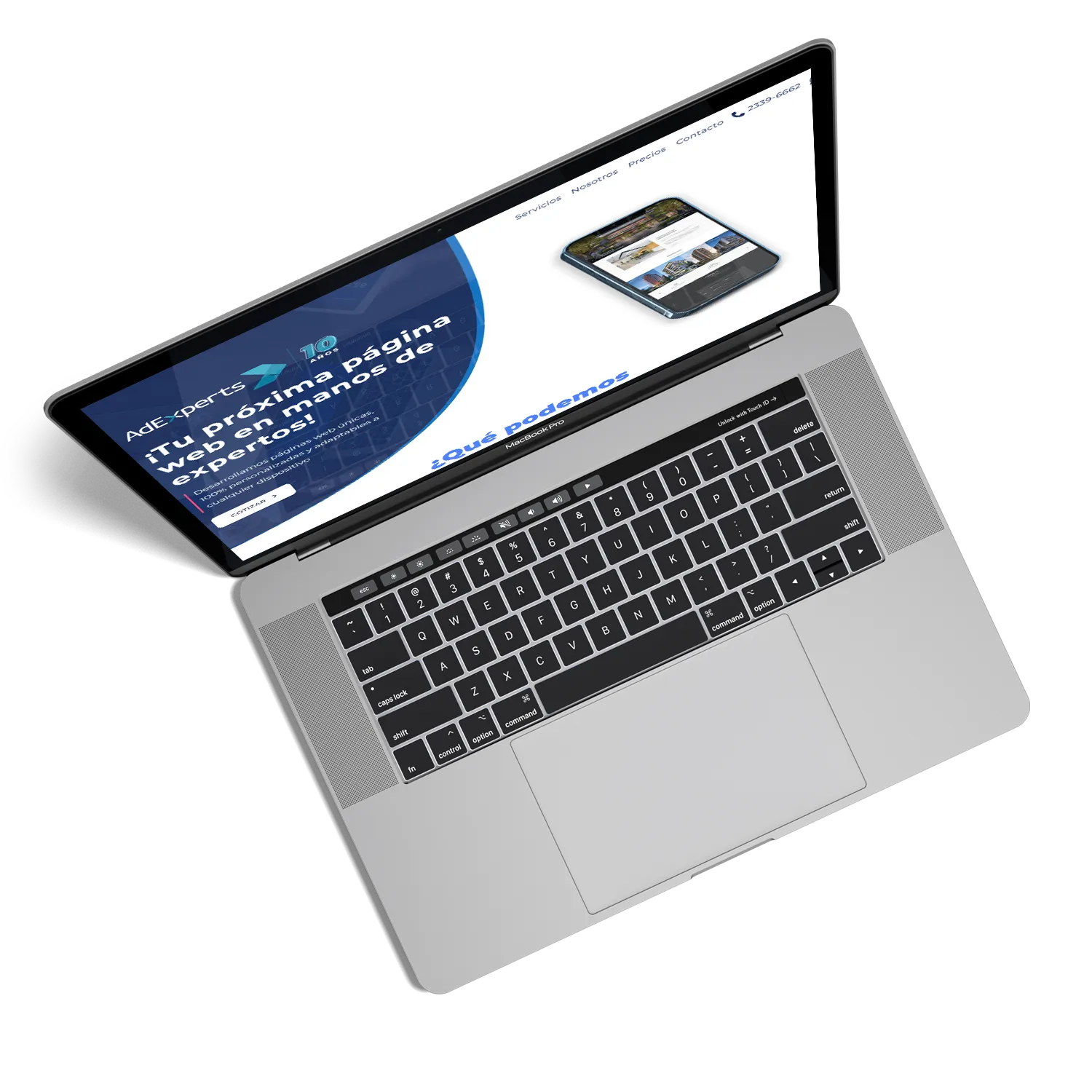 Laptop con imagen de sitio web
